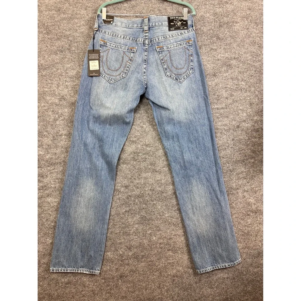 True Religion Ricky Relaxed Straight Distressed Jeans Size 31